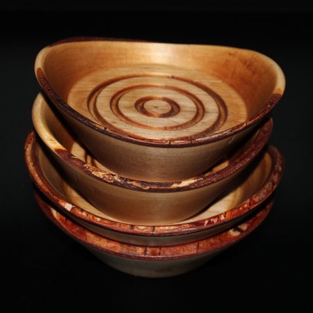 Oval Birch Dishes with live edge