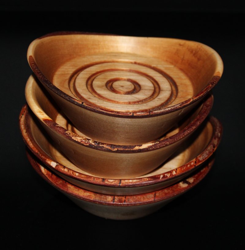 Oval Birch Dishes with live edge