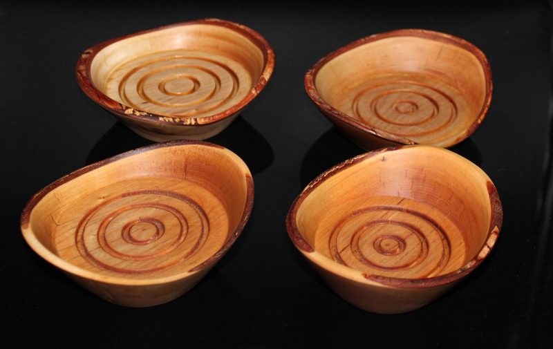 Oval Birch Dishes with live edge