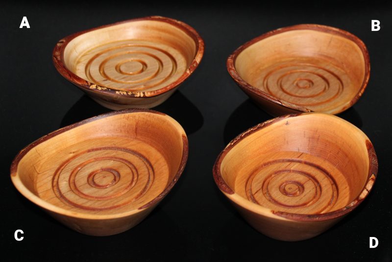 Oval Birch Dishes with live edge