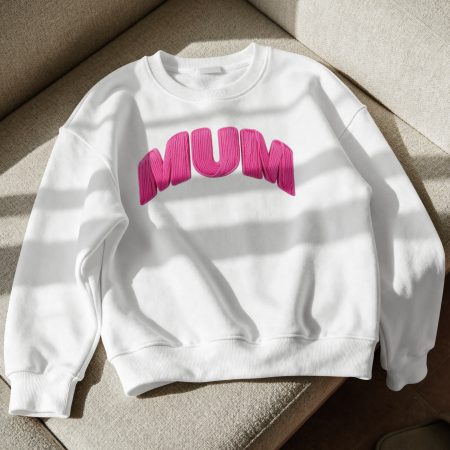 Mum Iron On Transfer - Faux Yarn Knitting Style - Mothers Day Gift