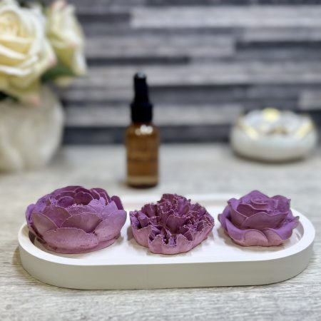 Peony, carnation and rose essential oil diffuser set with tray| Handcrafted special gift for her.