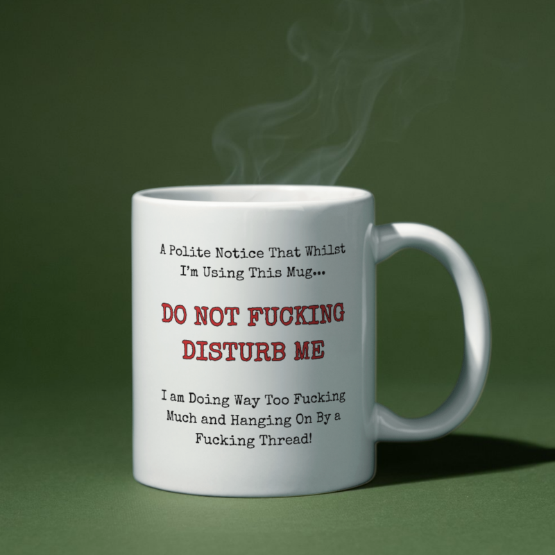 DO NOT DISTURB ME - Naughty Swearing Ceramic Mug