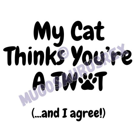 MY CAT THINKS - Naughty Swearing Ceramic Mug