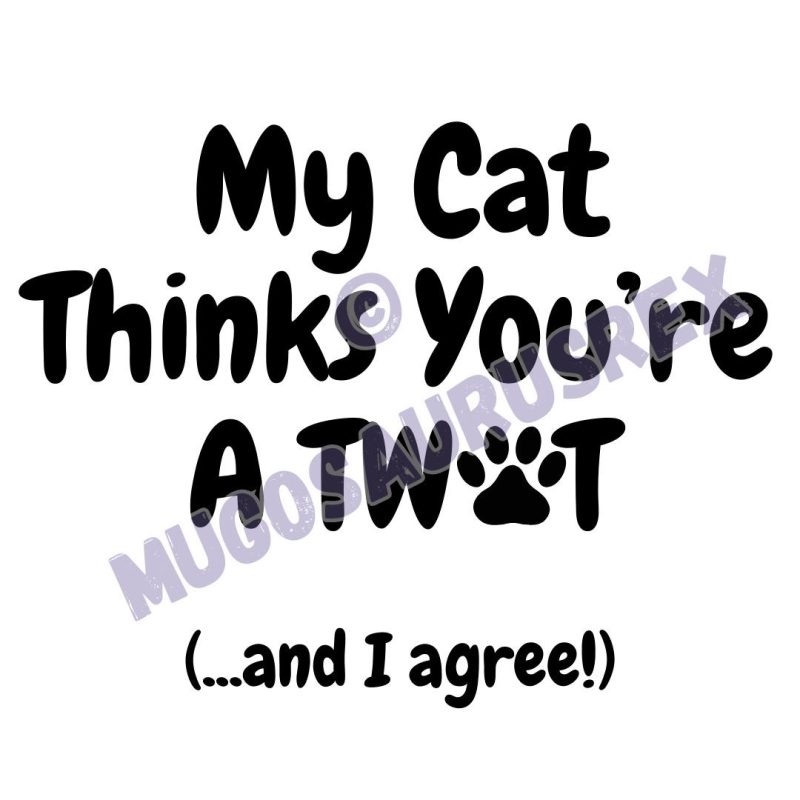 MY CAT THINKS - Naughty Swearing Ceramic Mug