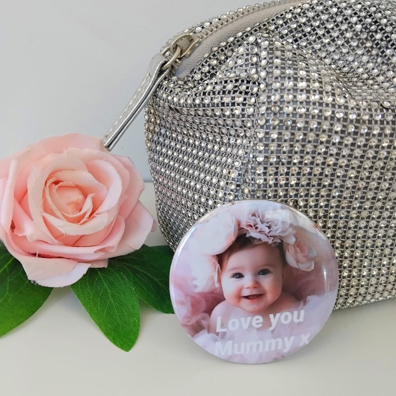 Personalised custom compact mirror,Any photo/image Personalised Gift,custom keyring,custom pin badge