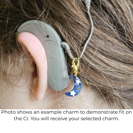 Rainbow Heart Hearing Aid Charm – Handmade Resin Cochlear Implant Accessory – Unique and Lightweight
