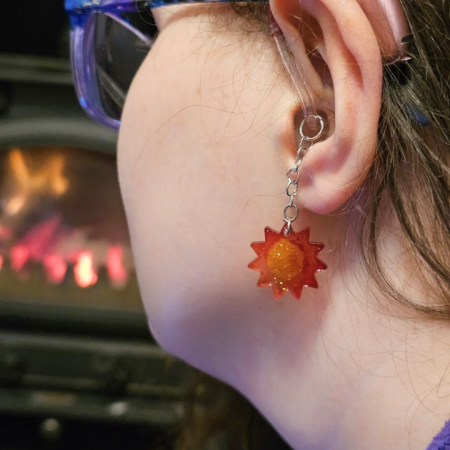 Sunburst Hearing Aid Charm – Handmade Resin Cochlear Implant Accessory - Unique and Lightweight