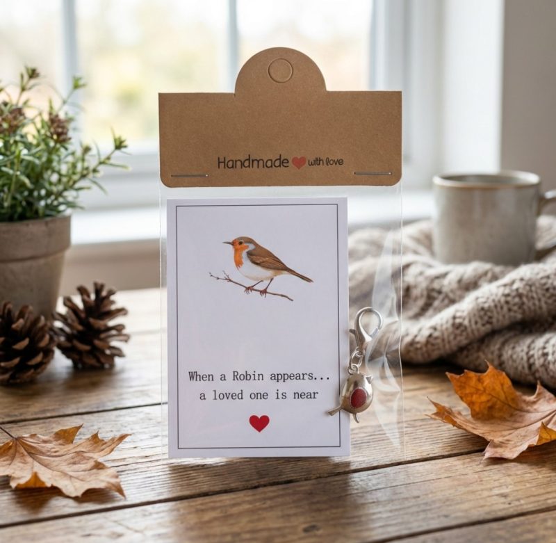 When a Robin appears a loved one is near Pocket card