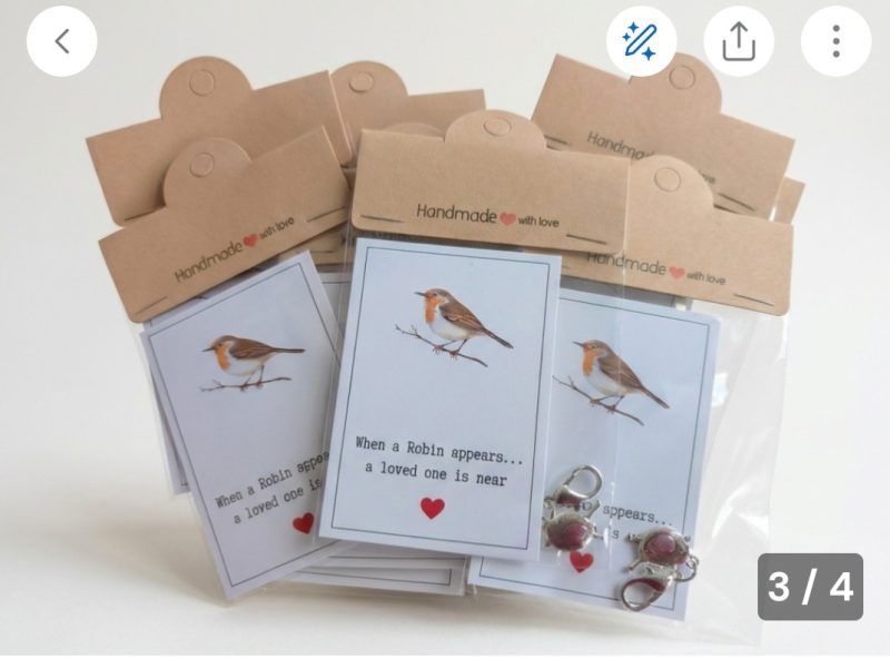 When a Robin appears a loved one is near Pocket card