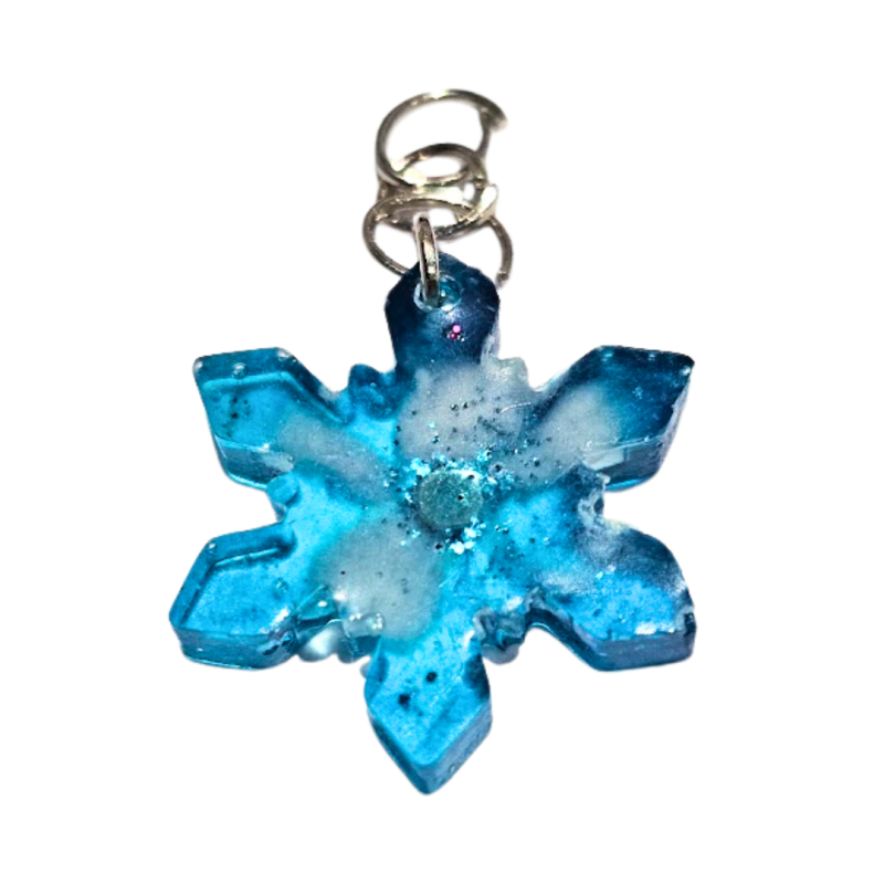 Snowflake Hearing Aid Charm – Handmade Resin Cochlear Implant Accessory – Unique and Lightweight