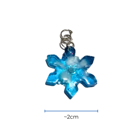 Snowflake Hearing Aid Charm – Handmade Resin Cochlear Implant Accessory – Unique and Lightweight