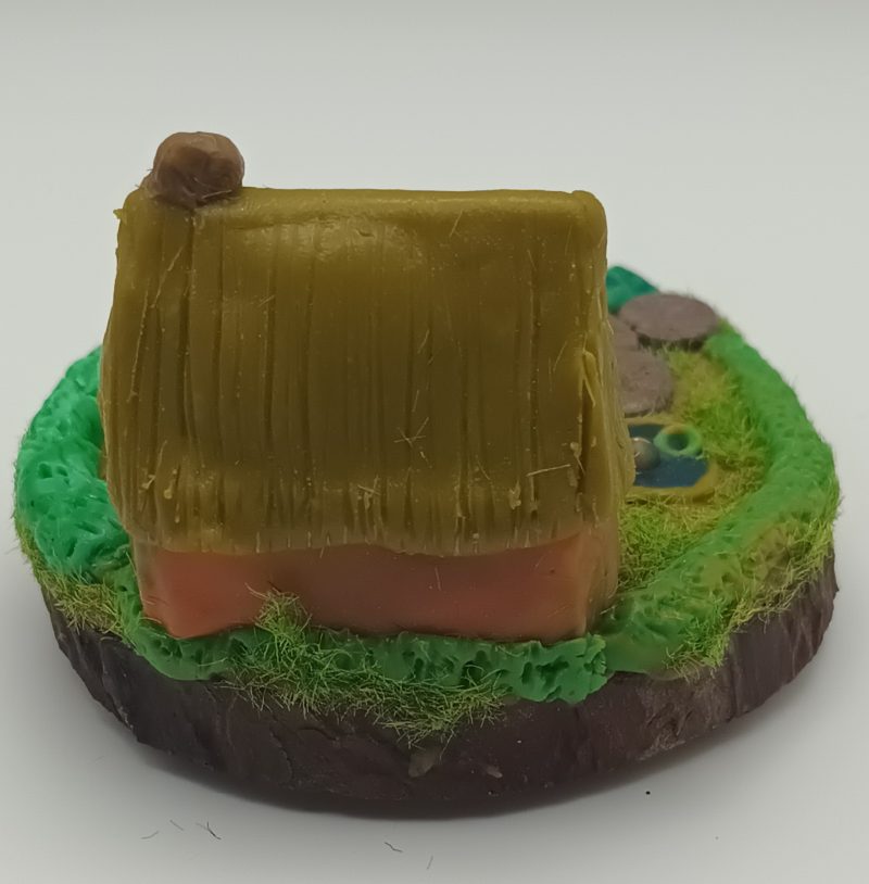 Handmade Polymer Clay Fairy House in Colourful Garden Scene