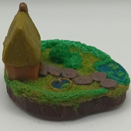 Handmade Polymer Clay Fairy House in Colourful Garden Scene