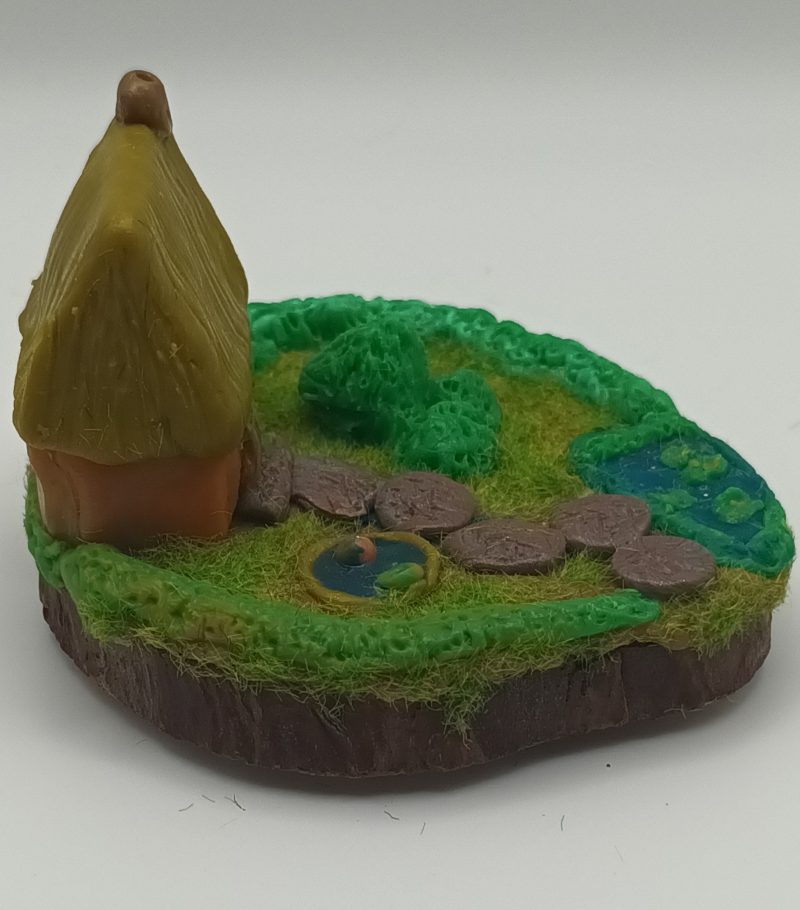 Handmade Polymer Clay Fairy House in Colourful Garden Scene