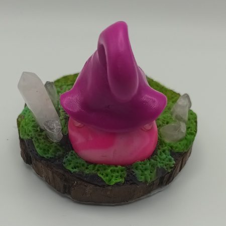 Handmade Polymer Clay Pink Fairy House with Quartz Crystals