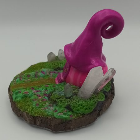 Handmade Polymer Clay Pink Fairy House with Quartz Crystals