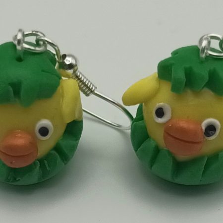 Handmade Polymer Clay Easter Chick Earrings, Lightweight and Colourful