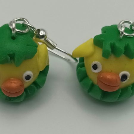 Handmade Polymer Clay Easter Chick Earrings, Lightweight and Colourful