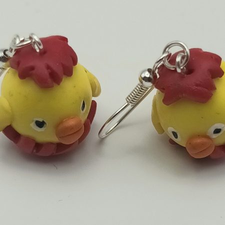 Handmade Polymer Clay Easter Chick Earrings, Lightweight and Colourful