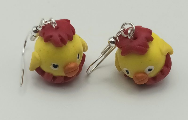 Handmade Polymer Clay Easter Chick Earrings, Lightweight and Colourful