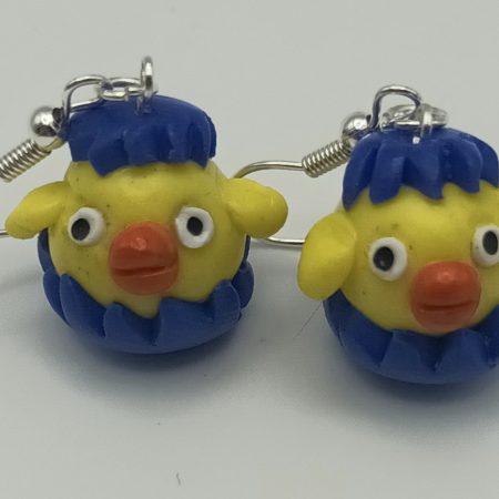 Handmade Polymer Clay Easter Chick Earrings, Lightweight and Colourful