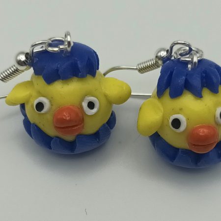 Handmade Polymer Clay Easter Chick Earrings, Lightweight and Colourful