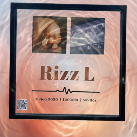 Personalized Transparent QR Soundwave Frame - Ultrasound Heartbeat Keepsake