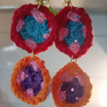Crochet Granny Circles Earrings