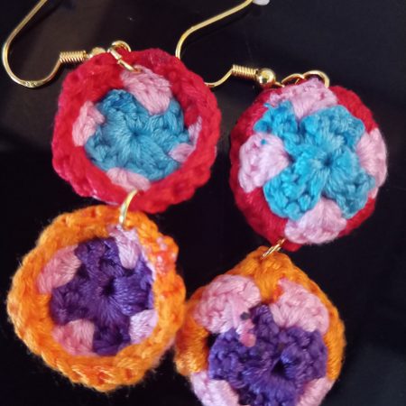 Crochet Granny Circles Earrings