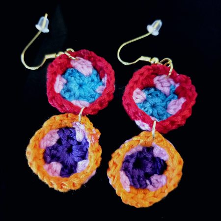 Crochet Granny Circles Earrings