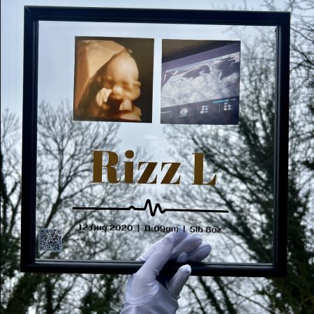 Personalized Transparent QR Soundwave Frame - Ultrasound Heartbeat Keepsake