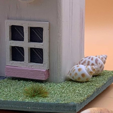 Handmade wooden Shell Cottage ornament - Deluxe edition with working lamp
