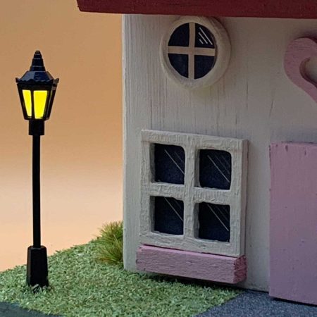 Handmade wooden Shell Cottage ornament - Deluxe edition with working lamp