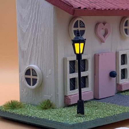 Handmade wooden Shell Cottage ornament - Deluxe edition with working lamp