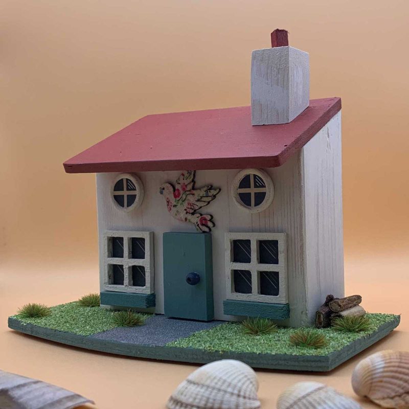 Handmade Dove Cottage wooden ornament - classic edition