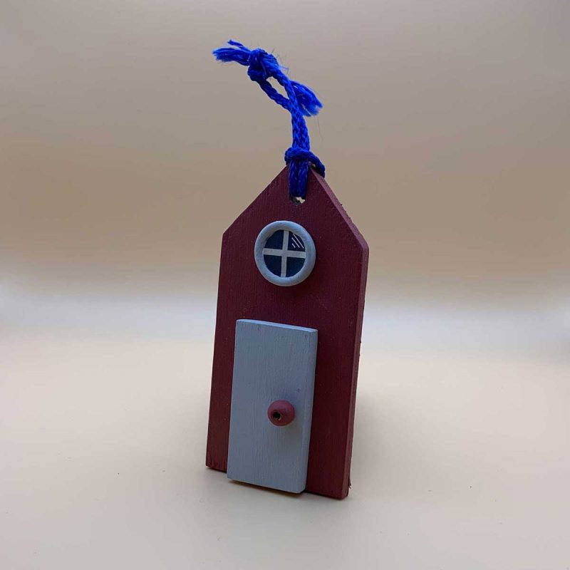 Beach hut wooden ornament