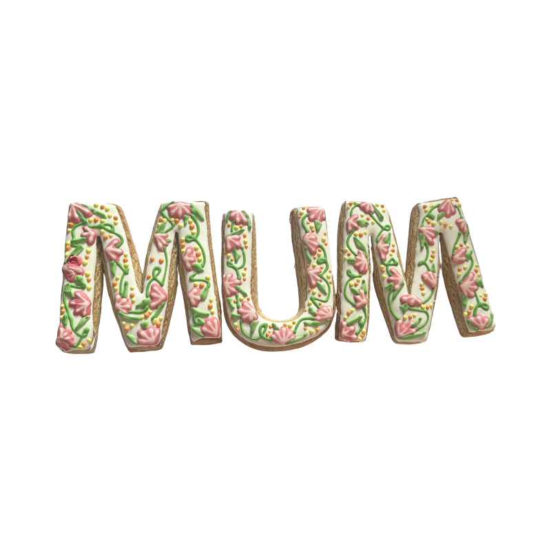 Hand-Decorated Floral MUM Cookies | Mother’s Day Gift | Handmade Sugar Cookies