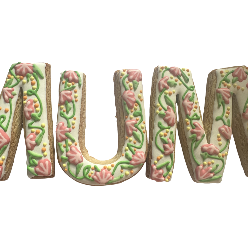 Hand-Decorated Floral MUM Cookies | Mother’s Day Gift | Handmade Sugar Cookies