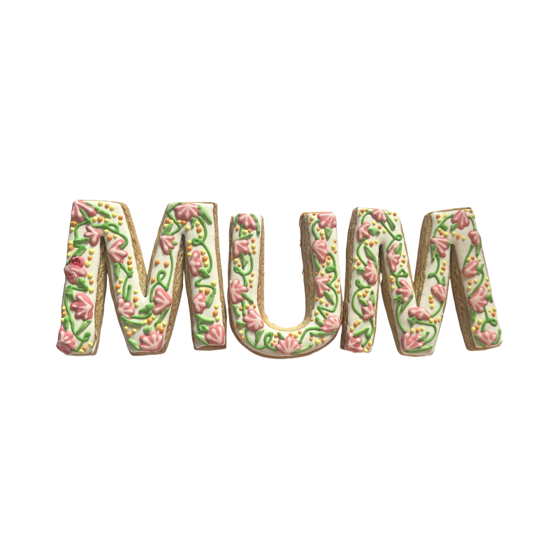 Hand-Decorated Floral MUM Cookies | Mother’s Day Gift | Handmade Sugar Cookies