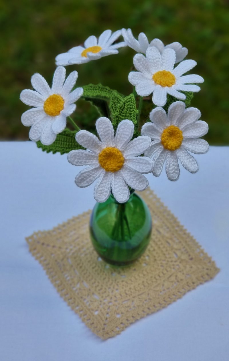 Handmade Daisy Flower Bouquet (6 Pieces) – Cute Home Décor