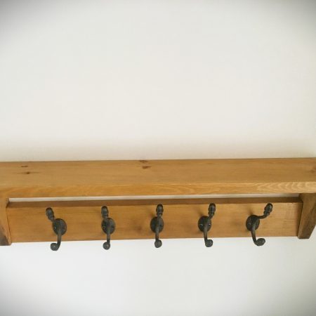 Rustic farmhouse style coat rack with shelf