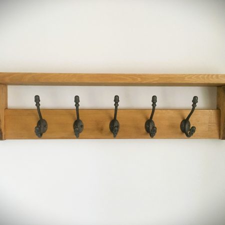 Rustic farmhouse style coat rack with shelf