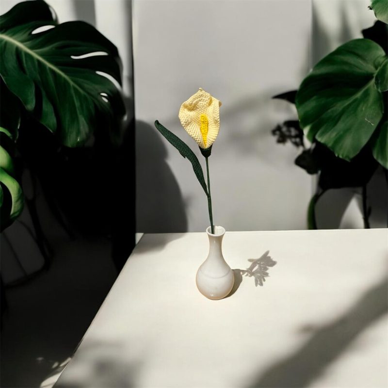 Handmade Crochet Calla Lily Flower, Approx. 35cm Tall, Various Colours