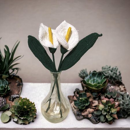 Handmade Crochet Calla Lily Flower, Approx. 35cm Tall, Various Colours