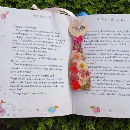 Handmade Natural Wood & Real Floral Bookmark