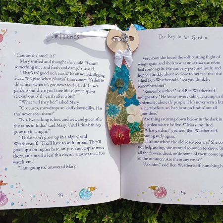 Handmade Natural Wood & Real Floral Bookmark