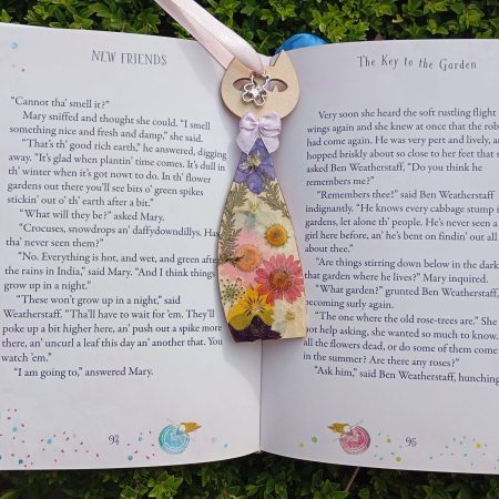Handmade Natural Wood & Real Floral Bookmark