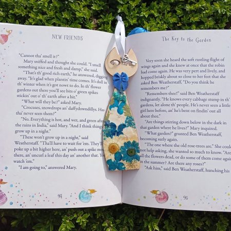 Handmade Natural Wood & Real Floral Bookmark