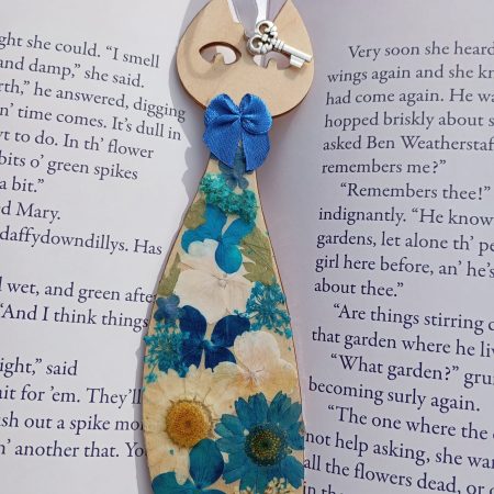 Handmade Natural Wood & Real Floral Bookmark